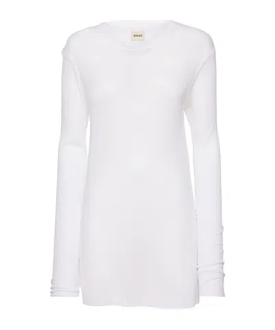 Khaite Morton Ribbed-knit Top In White