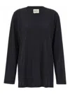 Khaite Round Collar And Long-sleeved T-shirt In Black