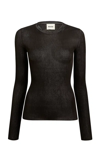 Khaite Mosi Long-sleeve Silk Top