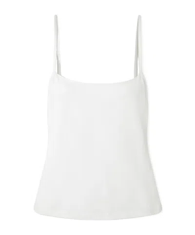 Khaite Moss Crinkled Cotton-jersey Camisole In White