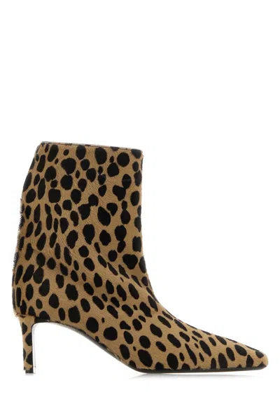 Khaite Printed Calf Hair One Ankle Boots In Multi