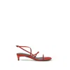 Khaite Loop Suede Kitten-heel Sandals In Multi