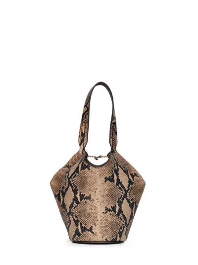Khaite Multicolor Mini Lotus Tote Tote Bag In Brown