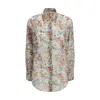 Khaite Goya Floral Silk Chiffon Button-down Top In Multi