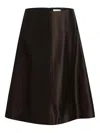 Khaite Nania A-line Skirt In Brown