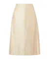Khaite Nania Satin-twill Midi Skirt In Neutral