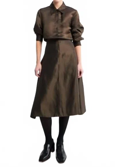 Khaite Nania Skirt In Bark In Brown