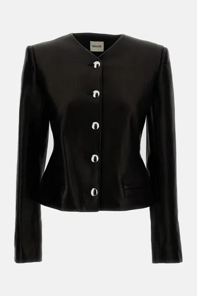 Khaite Nara Leather Jacket In Black