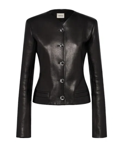 Khaite Nara Leather Jacket In Black