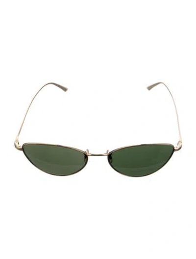 Pre-owned Khaite Narrow Tinted Sunglasses In Gold