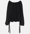 Khaite Nash Draped Silk Crepe Top In Black