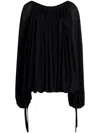 Khaite Nash Draped Silk Crepe Top