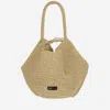 Khaite Medium Raffia Lotus Shoulder Bag In Natural