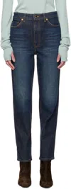 Khaite Navy Abigail Stretch Jeans In 010 Lansing