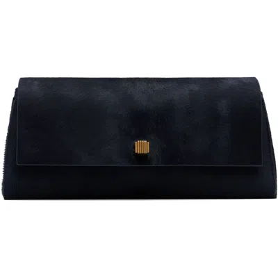 Khaite Navy Audrey Clutch In 358 Midnight Navy