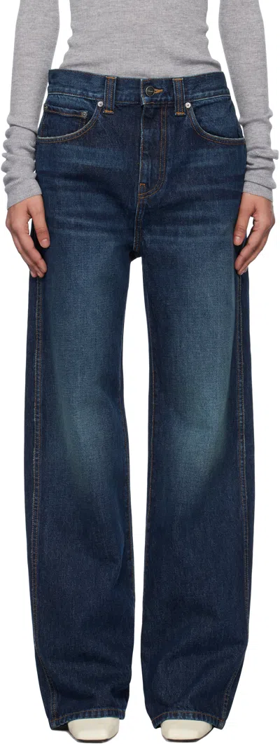 Khaite Navy Bonnie Jeans In 010 Lansing