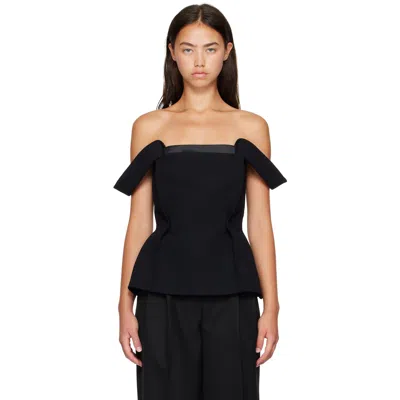 Khaite Navy Yasmina Top In Black