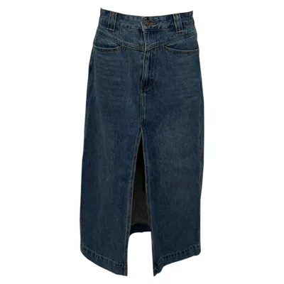 Khaite Neer Denim Maxi Skirt In Blue Cotton
