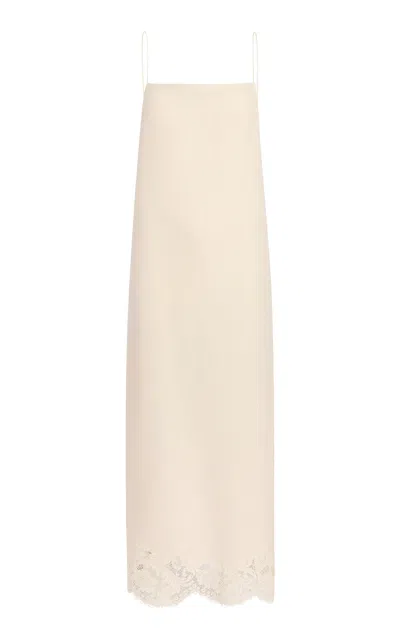Khaite Nellie Textured Linen-blend Maxi Dress In Neutral