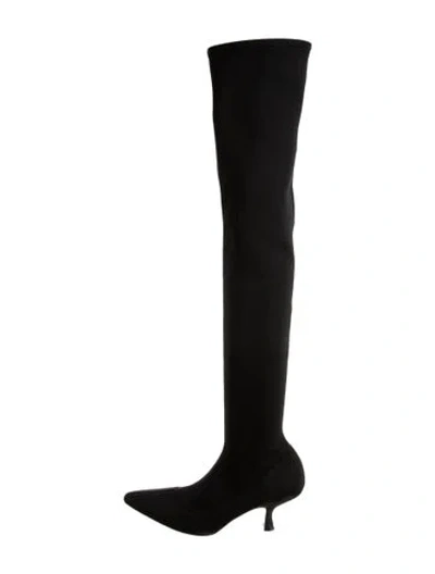 Pre-owned Khaite Neoprene Sock Boots In Black