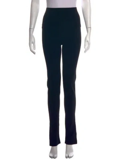 Pre-owned Khaite Neoprene Straight Leg Pants In Black