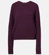 Khaite Nera Cashmere Knit Sweater In Burgundy