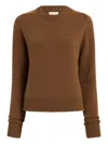 Khaite Nera Crew-neck Long-sleeve Sweater In Brown