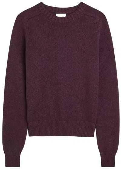 Khaite Nera Melange Cashmere Jumper In Purple