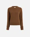 Khaite Nera Crew-neck Long-sleeve Sweater In Brown
