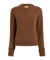 Khaite Nera Crew-neck Long-sleeve Sweater In Brown