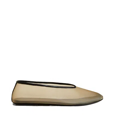 Khaite Net Cloth Flat Shoes In Nude