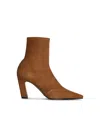 Khaite 85mm Nevada Stretch Leather Ankle Boots In Beige