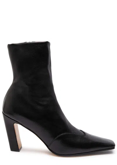 Khaite Nevada 85 Leather Ankle Boots In Black