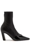 Khaite Nevada Patent-wingtip Ankle Boots In Black