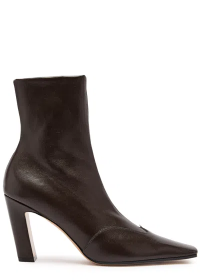 KHAITE KHAITE NEVADA 85 LEATHER ANKLE BOOTS