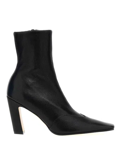 Khaite Dallas Leather Ankle Boots In Black