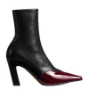 Khaite Nevada 85 Leather Ankle Boots In Multi