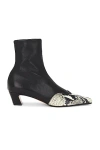 Khaite The Dallas 85mm Leather Ankle Boots In Black & Natural