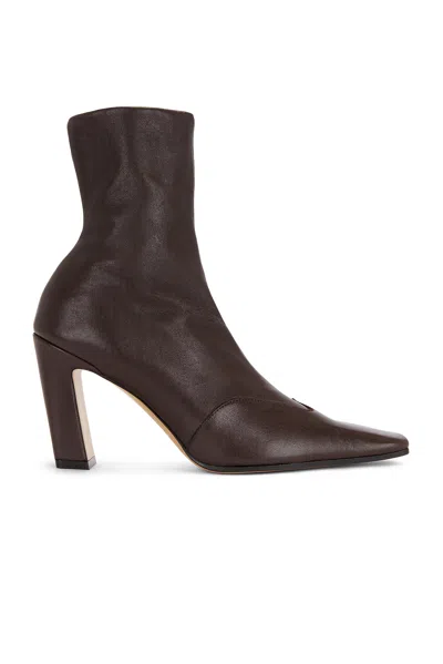 Khaite Nevada Ankle Stretch 85 Boot In Dark Brown