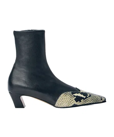 Khaite Nevada Embossed Ankle Boots In Blue