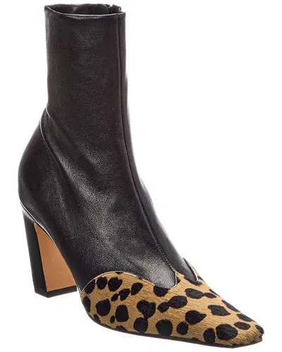 Khaite Nevada Leather & Haircalf Boot In Black