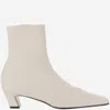 Khaite 40mm Nevada Stretch Ankle Boots In White
