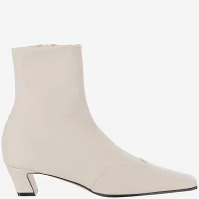 Khaite 40mm Nevada Stretch Ankle Boots In White