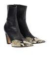 Khaite Nevada 85 Python-effect Leather Ankle Boots In Multi