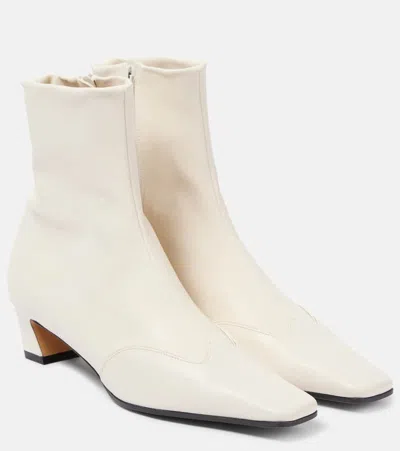 KHAITE NEVADA 40 LEATHER ANKLE BOOTS