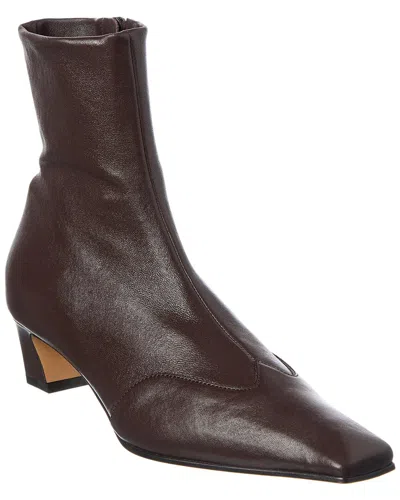 Khaite Nevada Leather Bootie In Brown