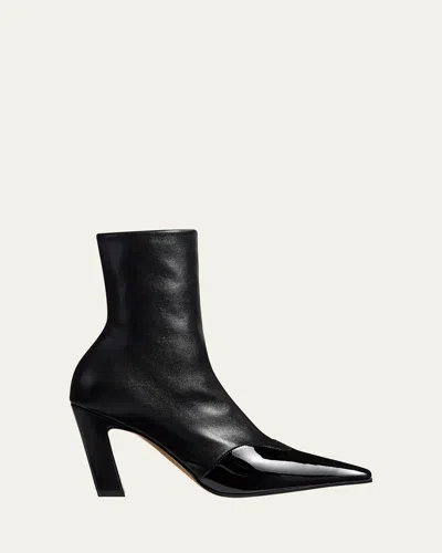KHAITE NEVADA PATENT-WINGTIP ANKLE BOOTS