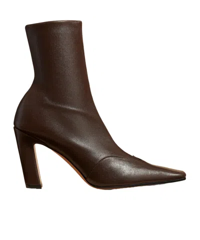 Khaite Nevada Leather Ankle Boots In Black