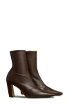 Khaite Nevada Square Toe Bootie In Dark Brown
