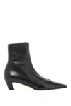 Khaite Nevada Stretch Leather Ankle Booties In Black